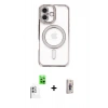 MARSİLYAN™- iPhone 16 Plus Kılıf Zirve Doku Prime - Siyah Bilvis 3D Cam Ekran Koruyucu + Raze Metal Kamera Lens - BZ