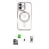 MARSİLYAN™- iPhone 16 Plus Kılıf Zirve Doku Prime - Siyah Bilvis 3D Cam Ekran Koruyucu + Raze Metal Kamera Lens - SH