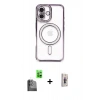 MARSİLYAN™- iPhone 16 Plus Kılıf Zirve Doku Prime - Siyah Bilvis 3D Cam Ekran Koruyucu + Raze Metal Kamera Lens - SH