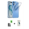 MARSİLYAN™- iPhone 16 Plus Kılıf Zirve Doku - Şeffaf Pasifik Cam Ekran Koruyucu + Raze Metal Kamera Lens - SH