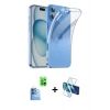 MARSİLYAN™- iPhone 16 Plus Kılıf Zirve Doku - Siyah 3D Antistatik Seramik Nano Ekran Koruyucu + Raze Metal Kamera Lens - LT