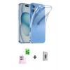 MARSİLYAN™- iPhone 16 Plus Kılıf Zirve Doku - Siyah Bilvis 3D Cam Ekran Koruyucu + Raze Metal Kamera Lens - PE
