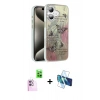 MARSİLYAN™- iPhone 16 Plus Kılıf Zirve Modern Prime - Siyah 3D Antistatik Cam Ekran Koruyucu + Raze Metal Kamera Lens - PE