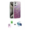MARSİLYAN™- iPhone 16 Plus Kılıf Zirve Modern Prime - Siyah 3D Antistatik Cam Ekran Koruyucu + Raze Metal Kamera Lens - PE
