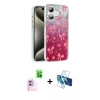 MARSİLYAN™- iPhone 16 Plus Kılıf Zirve Modern Prime - Siyah 3D Antistatik Cam Ekran Koruyucu + Raze Metal Kamera Lens - PE