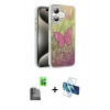 MARSİLYAN™- iPhone 16 Plus Kılıf Zirve Modern Prime - Siyah 3D Antistatik Cam Ekran Koruyucu + Raze Metal Kamera Lens - SH