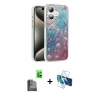 MARSİLYAN™- iPhone 16 Plus Kılıf Zirve Modern Prime - Siyah 3D Antistatik Cam Ekran Koruyucu + Raze Metal Kamera Lens - SH