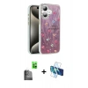 MARSİLYAN™- iPhone 16 Plus Kılıf Zirve Modern Prime - Siyah 3D Antistatik Cam Ekran Koruyucu + Raze Metal Kamera Lens - SH
