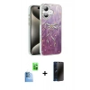 MARSİLYAN™- iPhone 16 Plus Kılıf Zirve Modern Prime - Siyah 3D Antistatik Hayalet Cam Ekran Koruyucu + Raze Metal Kamera Lens - LT