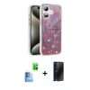 MARSİLYAN™- iPhone 16 Plus Kılıf Zirve Modern Prime - Siyah 3D Antistatik Hayalet Cam Ekran Koruyucu + Raze Metal Kamera Lens - LT