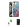 MARSİLYAN™- iPhone 16 Plus Kılıf Zirve Modern Prime - Siyah 3D Antistatik Hayalet Cam Ekran Koruyucu + Raze Metal Kamera Lens - PE