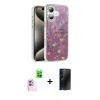 MARSİLYAN™- iPhone 16 Plus Kılıf Zirve Modern Prime - Siyah 3D Antistatik Hayalet Cam Ekran Koruyucu + Raze Metal Kamera Lens - PE