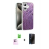 MARSİLYAN™- iPhone 16 Plus Kılıf Zirve Modern Prime - Siyah 3D Antistatik Hayalet Cam Ekran Koruyucu + Raze Metal Kamera Lens - PE