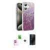 MARSİLYAN™- iPhone 16 Plus Kılıf Zirve Modern Prime - Siyah 3D Antistatik Hayalet Cam Ekran Koruyucu + Raze Metal Kamera Lens - PE