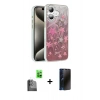 MARSİLYAN™- iPhone 16 Plus Kılıf Zirve Modern Prime - Siyah 3D Antistatik Hayalet Cam Ekran Koruyucu + Raze Metal Kamera Lens - SH