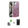 MARSİLYAN™- iPhone 16 Plus Kılıf Zirve Modern Prime - Siyah 3D Antistatik Hayalet Cam Ekran Koruyucu + Raze Metal Kamera Lens - SH