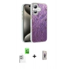 MARSİLYAN™- iPhone 16 Plus Kılıf Zirve Modern Prime - Siyah Bilvis 3D Cam Ekran Koruyucu + Raze Metal Kamera Lens - BZ