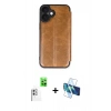 MARSİLYAN™- iPhone 16 Plus Kılıf Zirve Yansıma Serisi - Siyah 3D Antistatik Cam Ekran Koruyucu + Raze Metal Kamera Lens - BZ