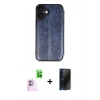 MARSİLYAN™- iPhone 16 Plus Kılıf Zirve Yansıma Serisi - Siyah 3D Antistatik Hayalet Cam Ekran Koruyucu + Raze Metal Kamera Lens - PE