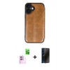 MARSİLYAN™- iPhone 16 Plus Kılıf Zirve Yansıma Serisi - Siyah 3D Antistatik Hayalet Cam Ekran Koruyucu + Raze Metal Kamera Lens - PE