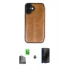 MARSİLYAN™- iPhone 16 Plus Kılıf Zirve Yansıma Serisi - Siyah 3D Antistatik Hayalet Cam Ekran Koruyucu + Raze Metal Kamera Lens - SH