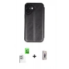 MARSİLYAN™- iPhone 16 Plus Kılıf Zirve Yansıma Serisi - Siyah Bilvis 3D Cam Ekran Koruyucu + Raze Metal Kamera Lens - BZ