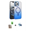 MARSİLYAN™- iPhone 16 Pro Kılıf Ahenk Doku Özel Seri - Siyah 3D Antistatik Seramik Nano Ekran Koruyucu + Raze Metal Kamera Lens - CLTM