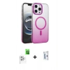 MARSİLYAN™- iPhone 16 Pro Kılıf Ahenk Doku Özel Seri - Siyah Bilvis 0.18mm Plus Cam Ekran Koruyucu + Raze Metal Kamera Lens - BZ