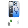 MARSİLYAN™- iPhone 16 Pro Kılıf Ahenk Doku Özel Seri - Siyah Bilvis 0.18mm Plus Cam Ekran Koruyucu + Raze Metal Kamera Lens - SH
