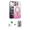 MARSİLYAN™- iPhone 16 Pro Kılıf Ahenk Doku Özel Seri - Siyah Bilvis 3D Mat Cam Ekran Koruyucu + Raze Metal Kamera Lens - BZ