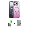 MARSİLYAN™- iPhone 16 Pro Kılıf Ahenk Doku Özel Seri - Siyah Bilvis 3D Mat Cam Ekran Koruyucu + Raze Metal Kamera Lens - SH