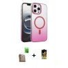 MARSİLYAN™- iPhone 16 Pro Kılıf Ahenk Doku Özel Seri - Siyah Buffer Cam Ekran Koruyucu + Raze Metal Kamera Lens - CLTM
