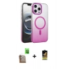 MARSİLYAN™- iPhone 16 Pro Kılıf Ahenk Doku Özel Seri - Siyah Buffer Cam Ekran Koruyucu + Raze Metal Kamera Lens - CLTM