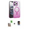MARSİLYAN™- iPhone 16 Pro Kılıf Ahenk Doku Özel Seri - Siyah Buffer Hayalet Cam Ekran Koruyucu + Raze Metal Kamera Lens - CLTM