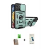 MARSİLYAN™- iPhone 16 Pro Kılıf Ahenk Klasik - Şeffaf Pasifik Cam Ekran Koruyucu + Raze Metal Kamera Lens - CLTM
