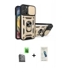 MARSİLYAN™- iPhone 16 Pro Kılıf Ahenk Klasik - Şeffaf Pasifik Cam Ekran Koruyucu + Raze Metal Kamera Lens - SH