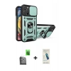 MARSİLYAN™- iPhone 16 Pro Kılıf Ahenk Klasik - Şeffaf Pasifik Cam Ekran Koruyucu + Raze Metal Kamera Lens - SH