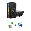 MARSİLYAN™- iPhone 16 Pro Kılıf Ahenk Klasik - Siyah 3D Antistatik Cam Ekran Koruyucu + Raze Metal Kamera Lens - CLTM
