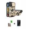 MARSİLYAN™- iPhone 16 Pro Kılıf Ahenk Klasik - Siyah 3D Antistatik Hayalet Cam Ekran Koruyucu + Raze Metal Kamera Lens - CLTM