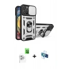 MARSİLYAN™- iPhone 16 Pro Kılıf Ahenk Klasik - Siyah 3D Antistatik Seramik Nano Ekran Koruyucu + Raze Metal Kamera Lens - BZ