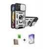 MARSİLYAN™- iPhone 16 Pro Kılıf Ahenk Klasik - Siyah Bilvis 5in1 3D Magic Cam Ekran Koruyucu + Raze Metal Kamera Lens - CLTM
