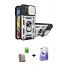 MARSİLYAN™- iPhone 16 Pro Kılıf Ahenk Klasik - Siyah Bilvis 5in1 5D Magic Hayalet Cam Ekran Koruyucu + Raze Metal Kamera Lens - CLTM