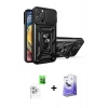MARSİLYAN™- iPhone 16 Pro Kılıf Ahenk Klasik - Siyah Bilvis 5in1 5D Magic Hayalet Cam Ekran Koruyucu + Raze Metal Kamera Lens - BZ