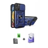 MARSİLYAN™- iPhone 16 Pro Kılıf Ahenk Klasik - Siyah Bilvis 5in1 5D Magic Hayalet Cam Ekran Koruyucu + Raze Metal Kamera Lens - SH
