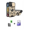 MARSİLYAN™- iPhone 16 Pro Kılıf Ahenk Klasik - Siyah Bilvis 5in1 5D Magic Hayalet Cam Ekran Koruyucu + Raze Metal Kamera Lens - SH