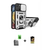 MARSİLYAN™- iPhone 16 Pro Kılıf Ahenk Klasik - Siyah Buffer Cam Ekran Koruyucu + Raze Metal Kamera Lens - SH