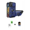 MARSİLYAN™- iPhone 16 Pro Kılıf Ahenk Klasik - Siyah Buffer Hayalet Cam Ekran Koruyucu + Beyaz Raze Metal Kamera Lens
