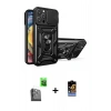 MARSİLYAN™- iPhone 16 Pro Kılıf Ahenk Klasik - Siyah Buffer Hayalet Cam Ekran Koruyucu + Raze Metal Kamera Lens - SH