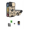 MARSİLYAN™- iPhone 16 Pro Kılıf Ahenk Klasik - Siyah Buffer Hayalet Cam Ekran Koruyucu + Raze Metal Kamera Lens - SH