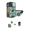 MARSİLYAN™- iPhone 16 Pro Kılıf Ahenk Klasik - Siyah Buffer Hayalet Cam Ekran Koruyucu + Raze Metal Kamera Lens - SH